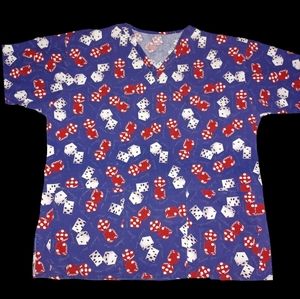 Ladies "Dice" Scrub Top by The Original Banana Scrubs